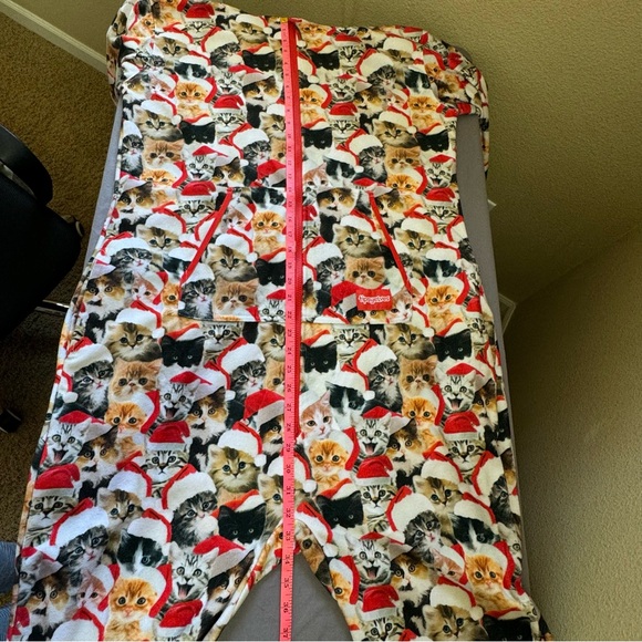 Tipsy Elves bodysuit adults large full zip cat christmas kitty one piece red - Picture 10 of 11